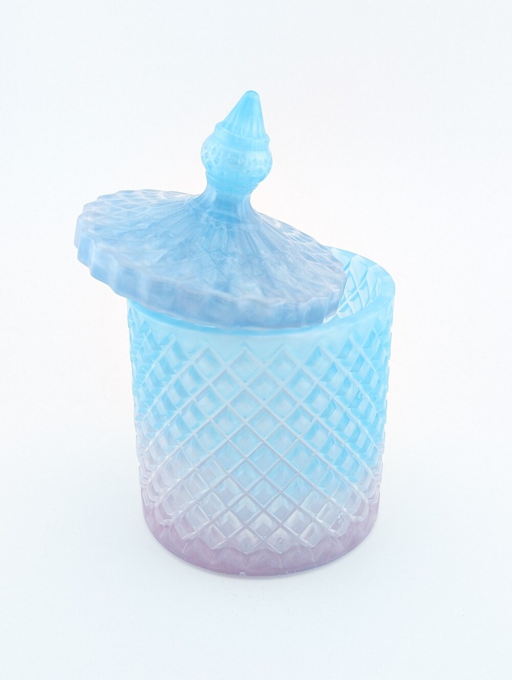 Ombre Jewelry Trinket Jar Box - Blue Purple- Handmade Decor Gifts